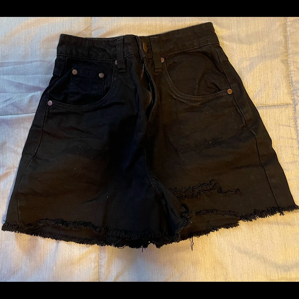 Black, jean shorts. Never wore(bought wrong size).